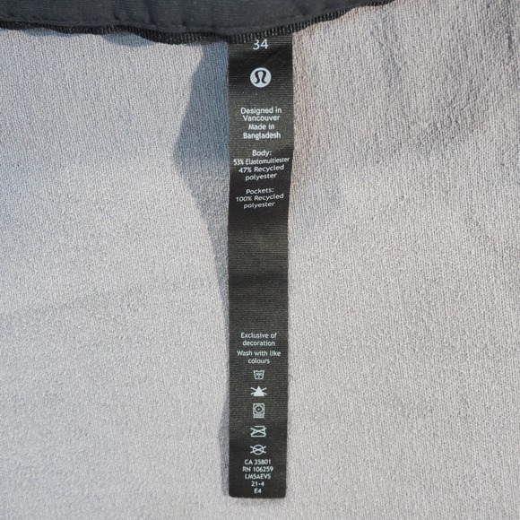 Lululemon Commission Pants Men 34x26 Gray Warpstreme Classic Fit Cropped Trouser - Picture 3 of 11